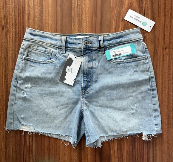 Studio Blue Pants - Studio Blue Denim Shorts Size 29 Light Wash High Rise Raw Hem NWT